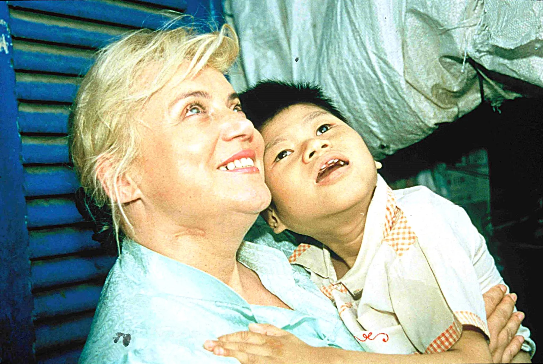 Christina Noble with children, archive photograph